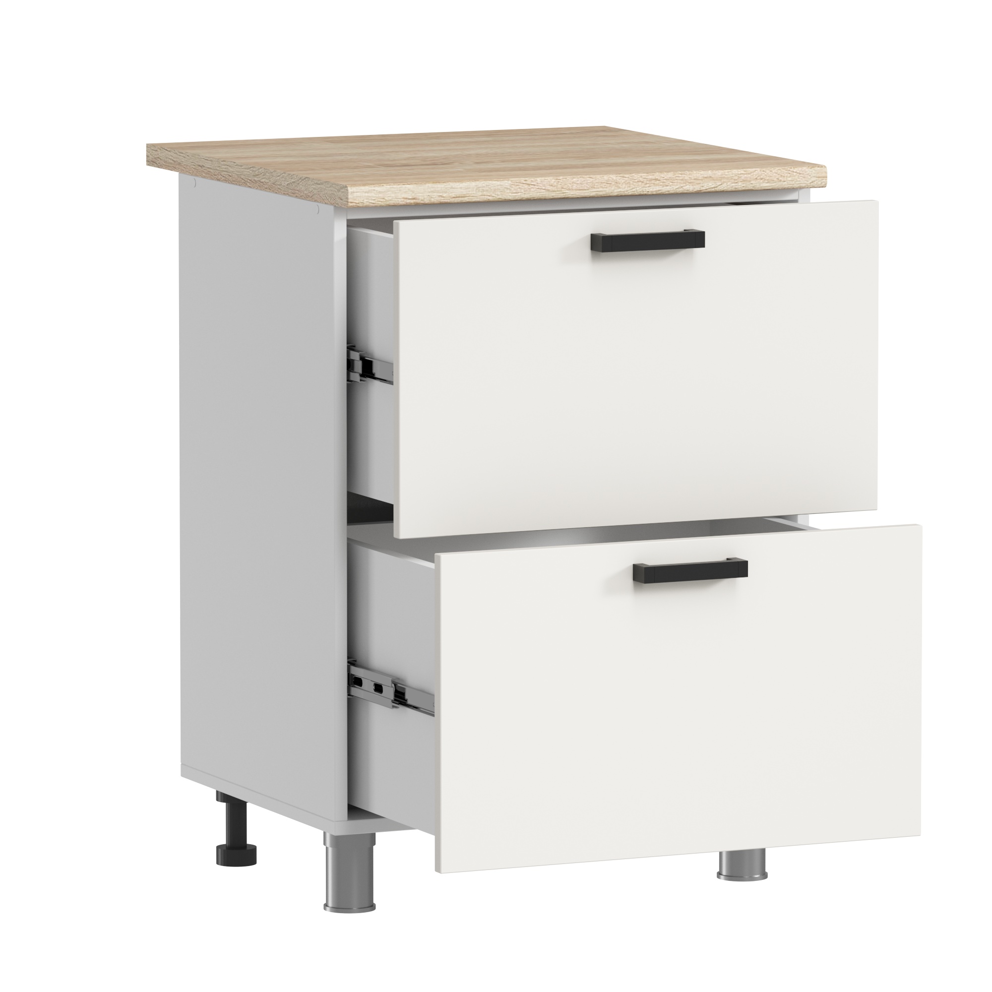 МК Аленушка Н2Я 600 Лаванда Молочный, скоба черный (со столешницей)