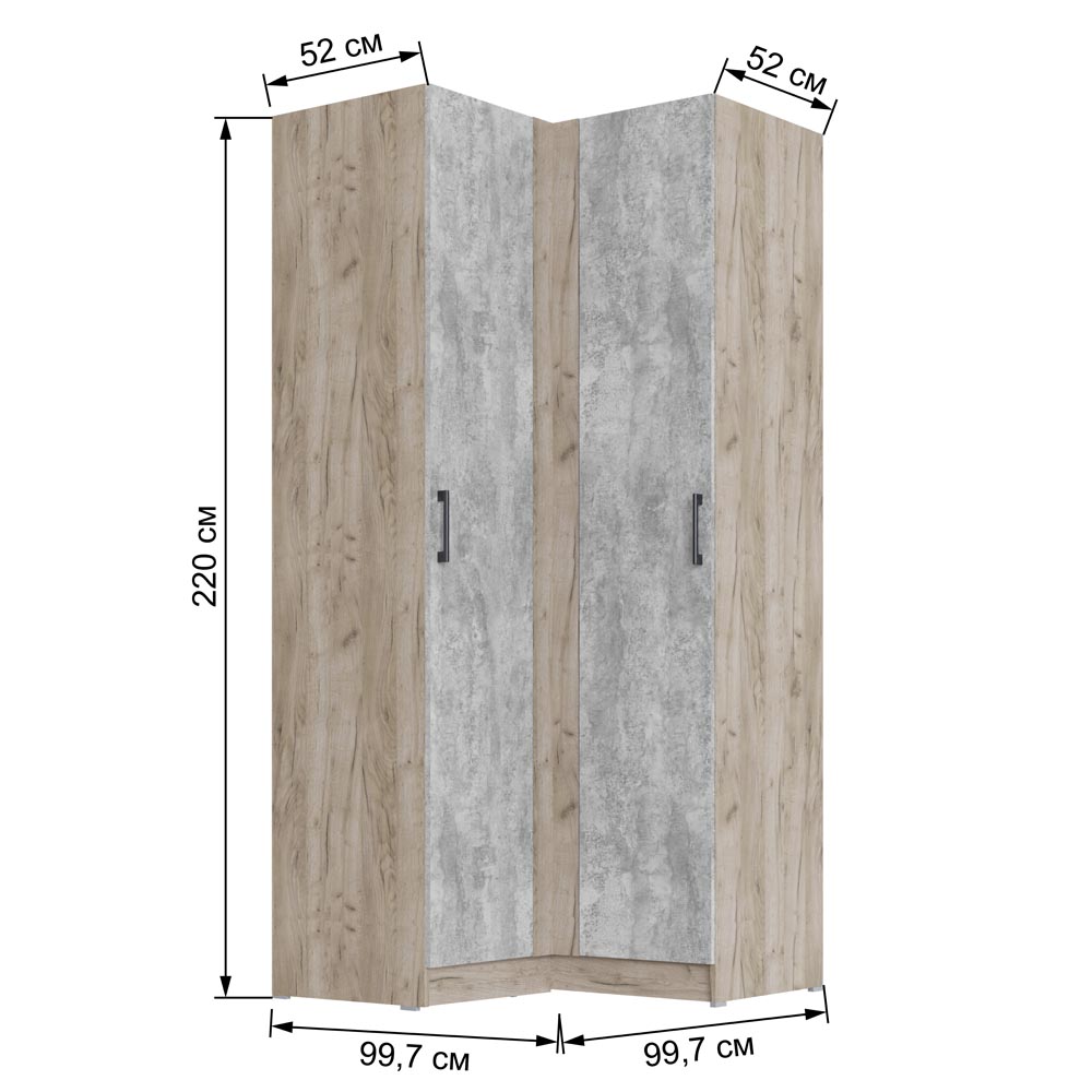 Шкаф угловой Вегас, Графит серый, Камень серый