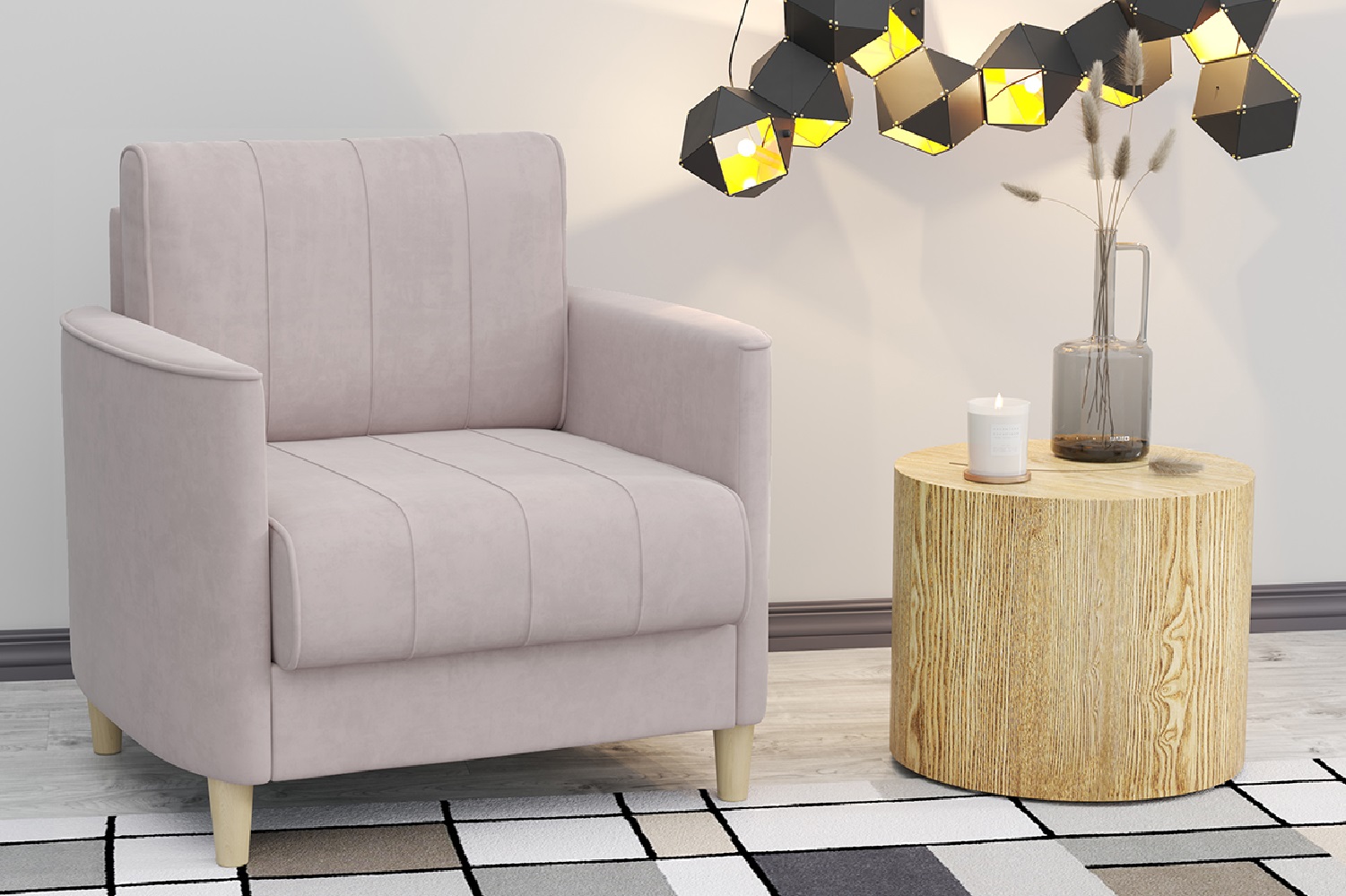 Кресло Лора Розовое