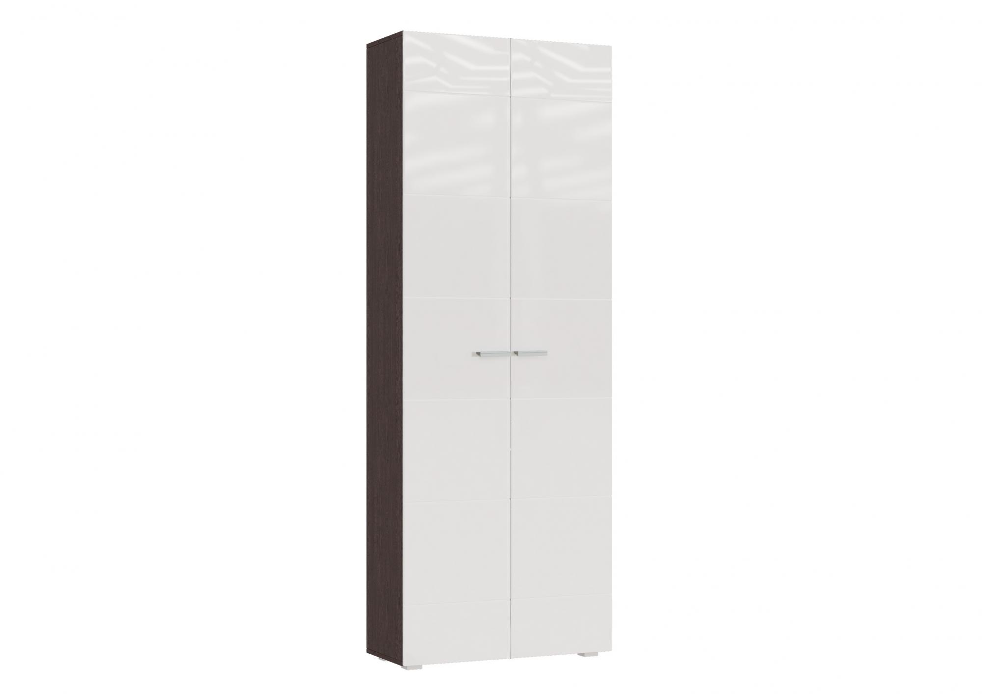 Шкаф двухстворчатый Нэнси New, Белый глянец холодный, Венге