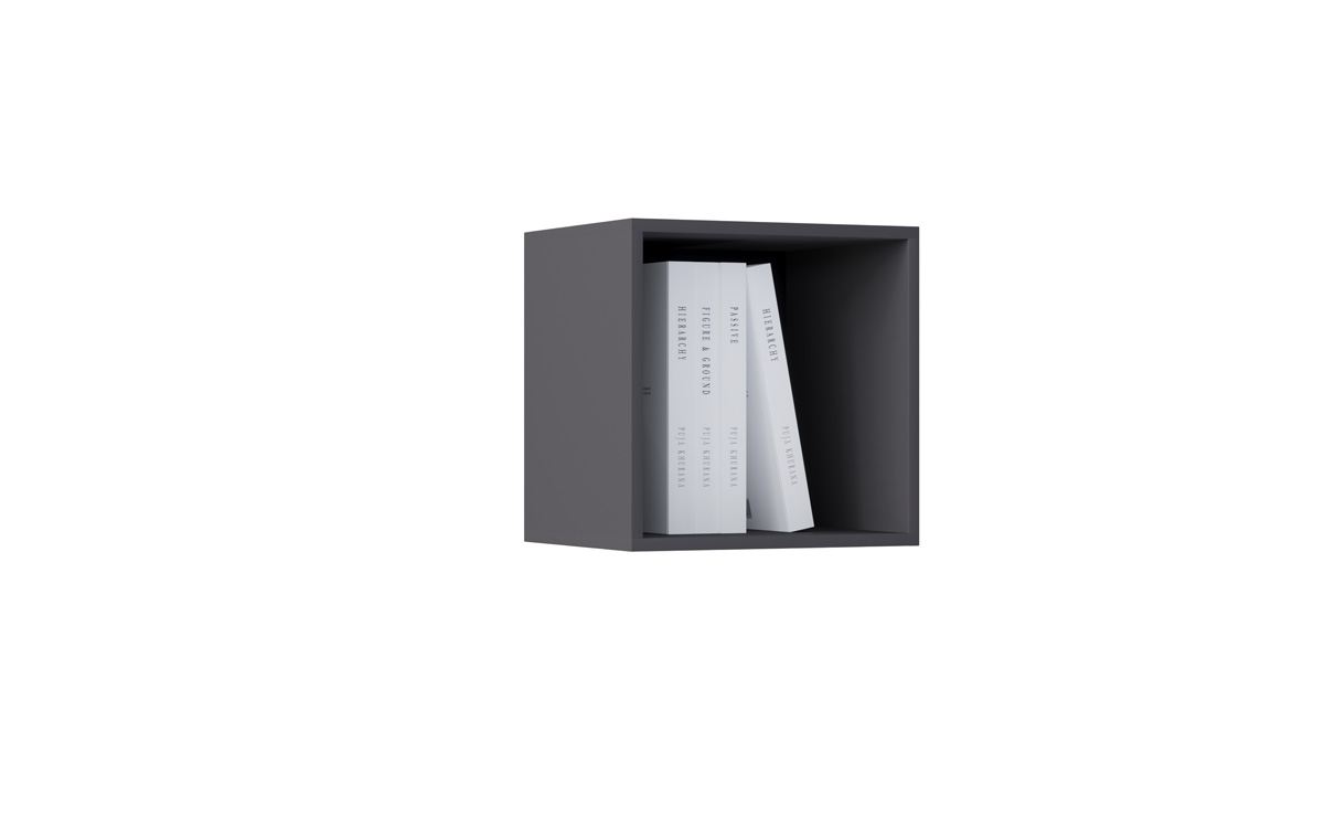 Шкаф навесной малый Оливия, Графит, Графит Софт