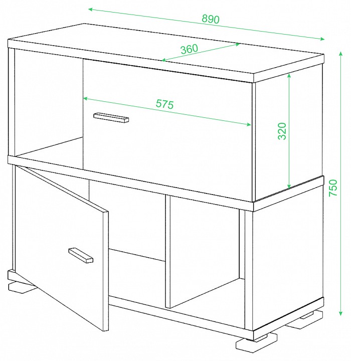 Тумба комбинированная Домино СБ-30/2