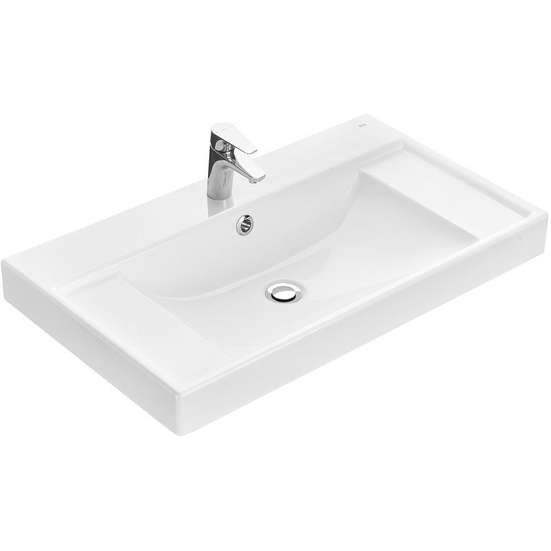 ZRU9307562 ONA раковина мебельная 800х460x132 мм из композитного материала, белый (ГРУЗИТЬ ТОЛЬКО С МЕБЕЛЬЮ)