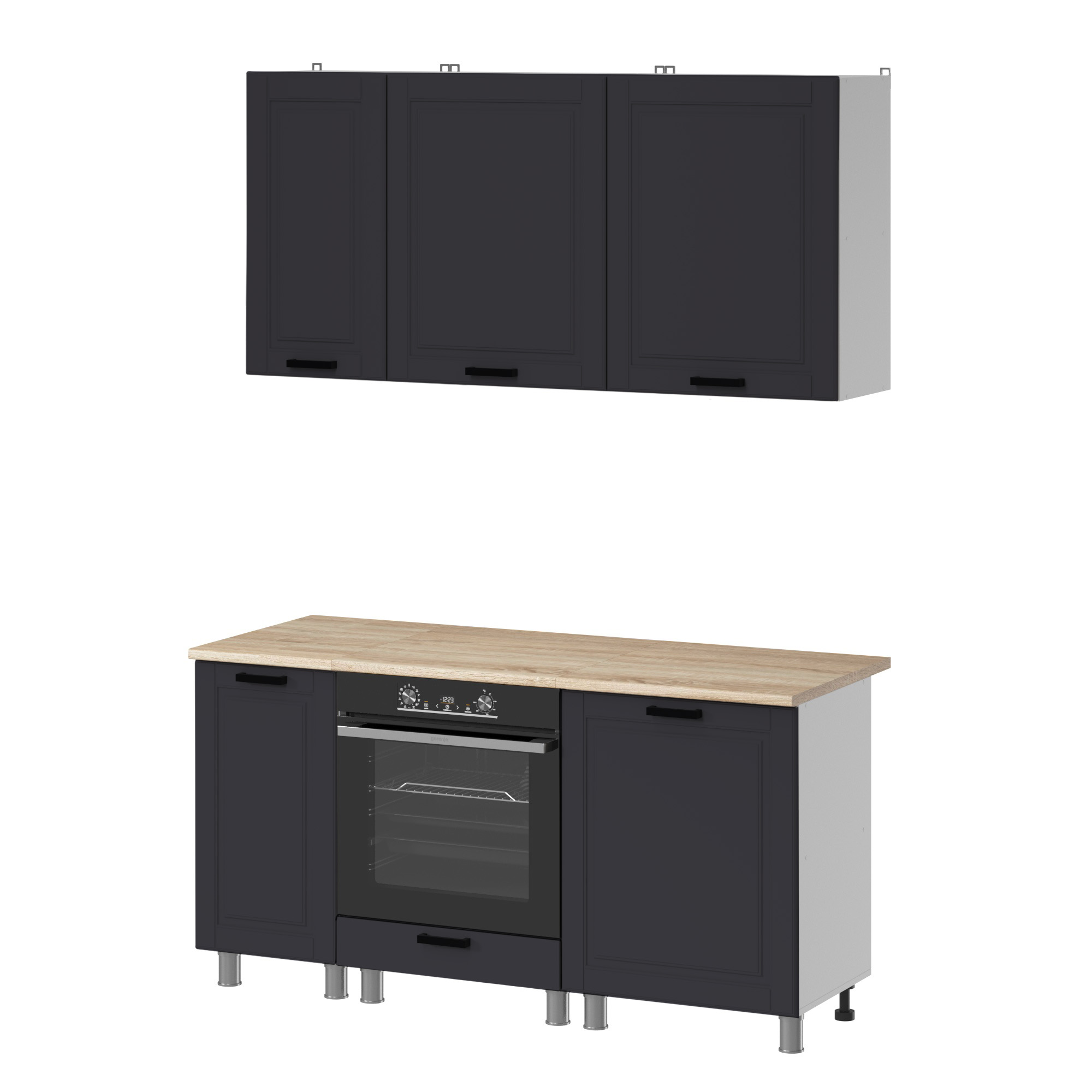 МК Аленушка 1,6м в.6 Астра Сталь,скоба черный,сонома