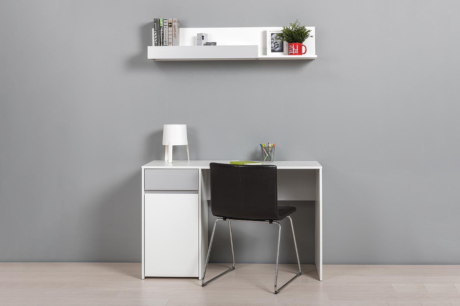 Торонто Стол 12.149 Белый PE шагрень, Стальной Серый