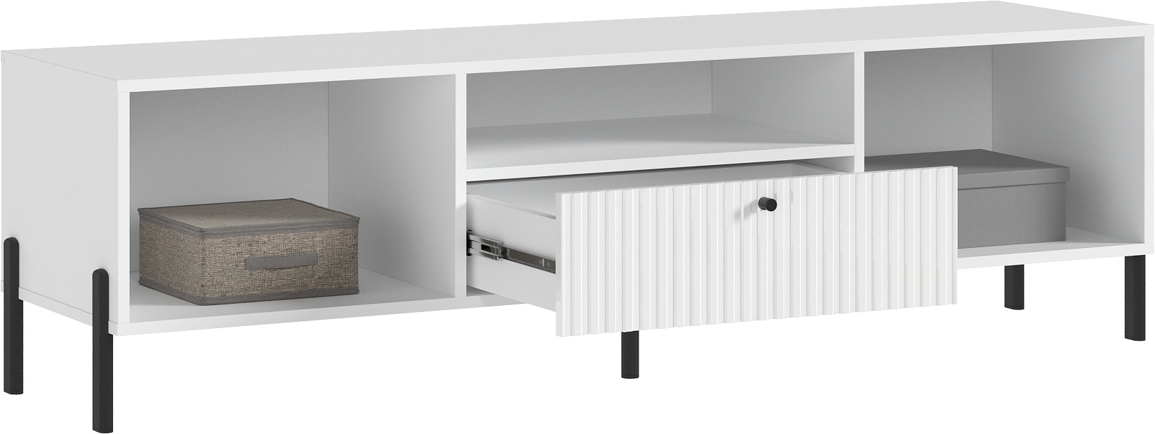 Тумба ТВ Оливия (малая) (металл), Белый, Белый Глянец