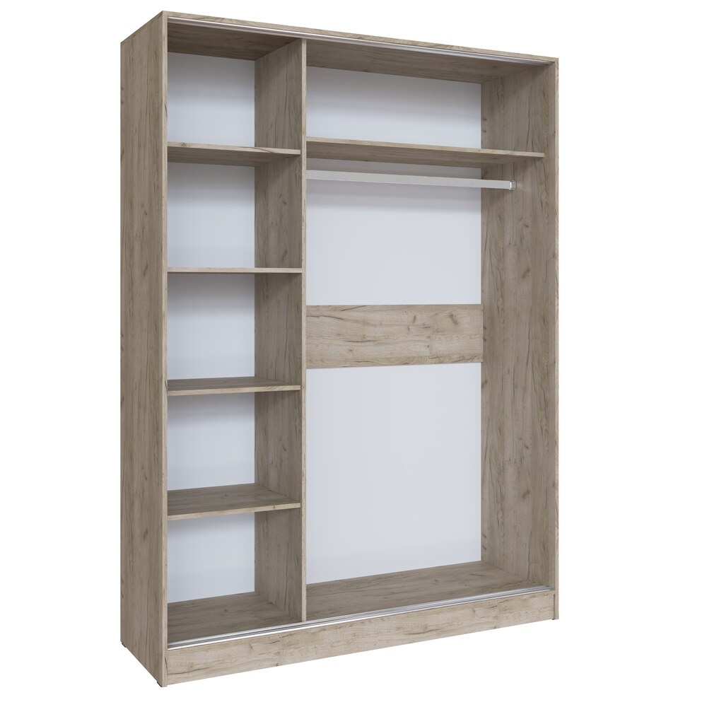 Шкаф-купе Стиль-2 160, Дуб крафт серый,Дуб крафт белый