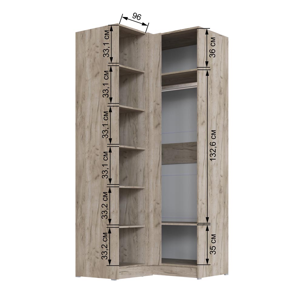 Шкаф угловой Вегас, Графит серый, Камень серый