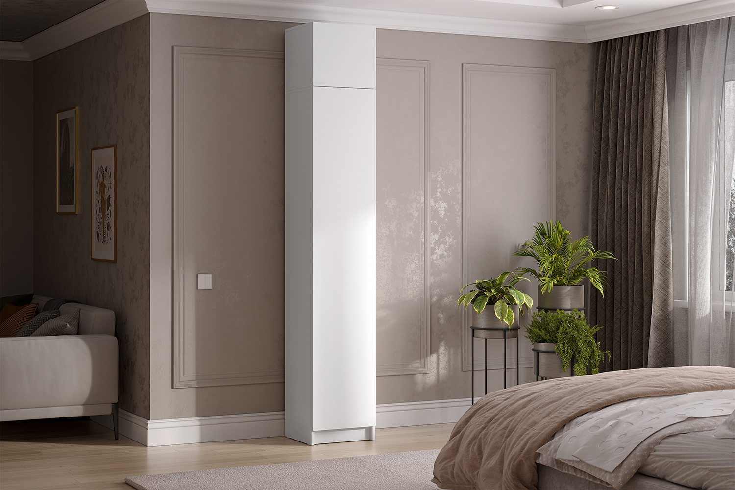 Шкаф верхний Бали (400), Белый