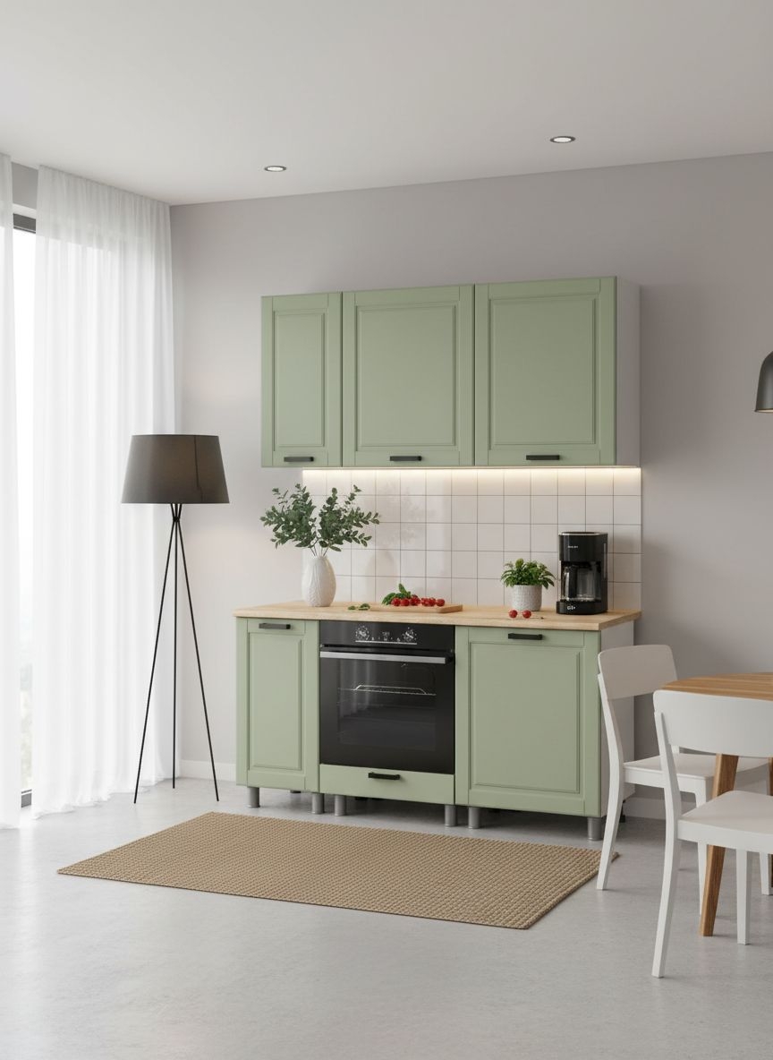 МК Аленушка 1,6м в.6 Астра Фисташка,скоба черный,сонома