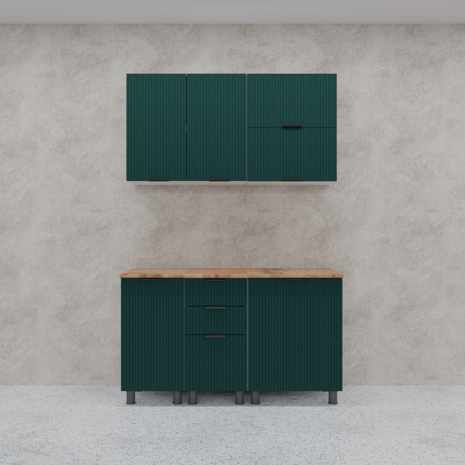 МК Аленушка 1,4м с ящ. Лотос Изумруд,скоба антрацит,сонома