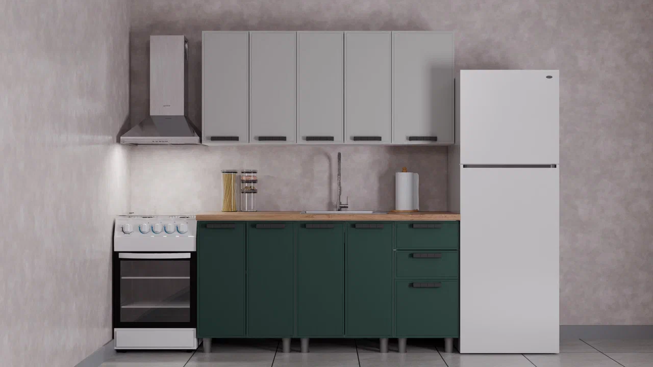 ГК Аленушка 1,6м Магнолия Керамика/Изумруд,скоба черный,черный