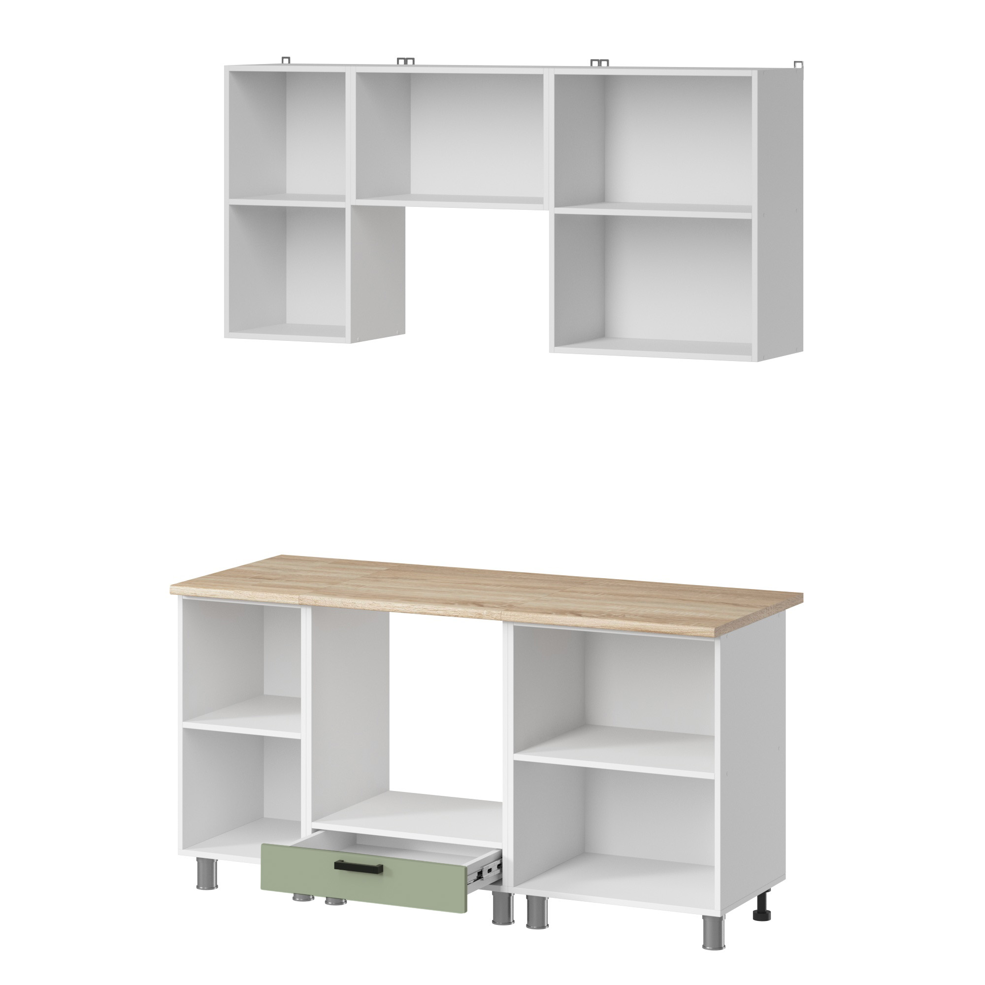 МК Аленушка 1,6м в.5 Астра Фисташка,скоба черный,сонома