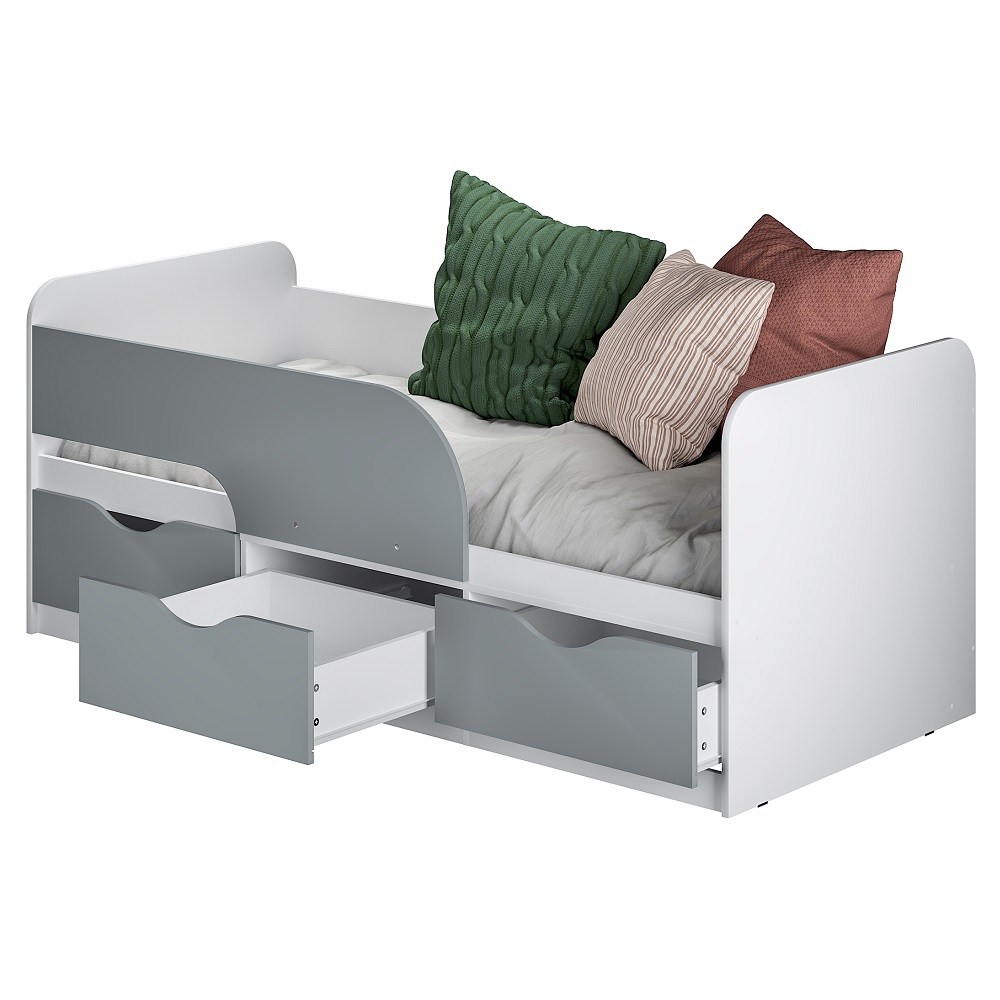 Кровать детская Стандарт КР-22 NEW, Белый, Серый