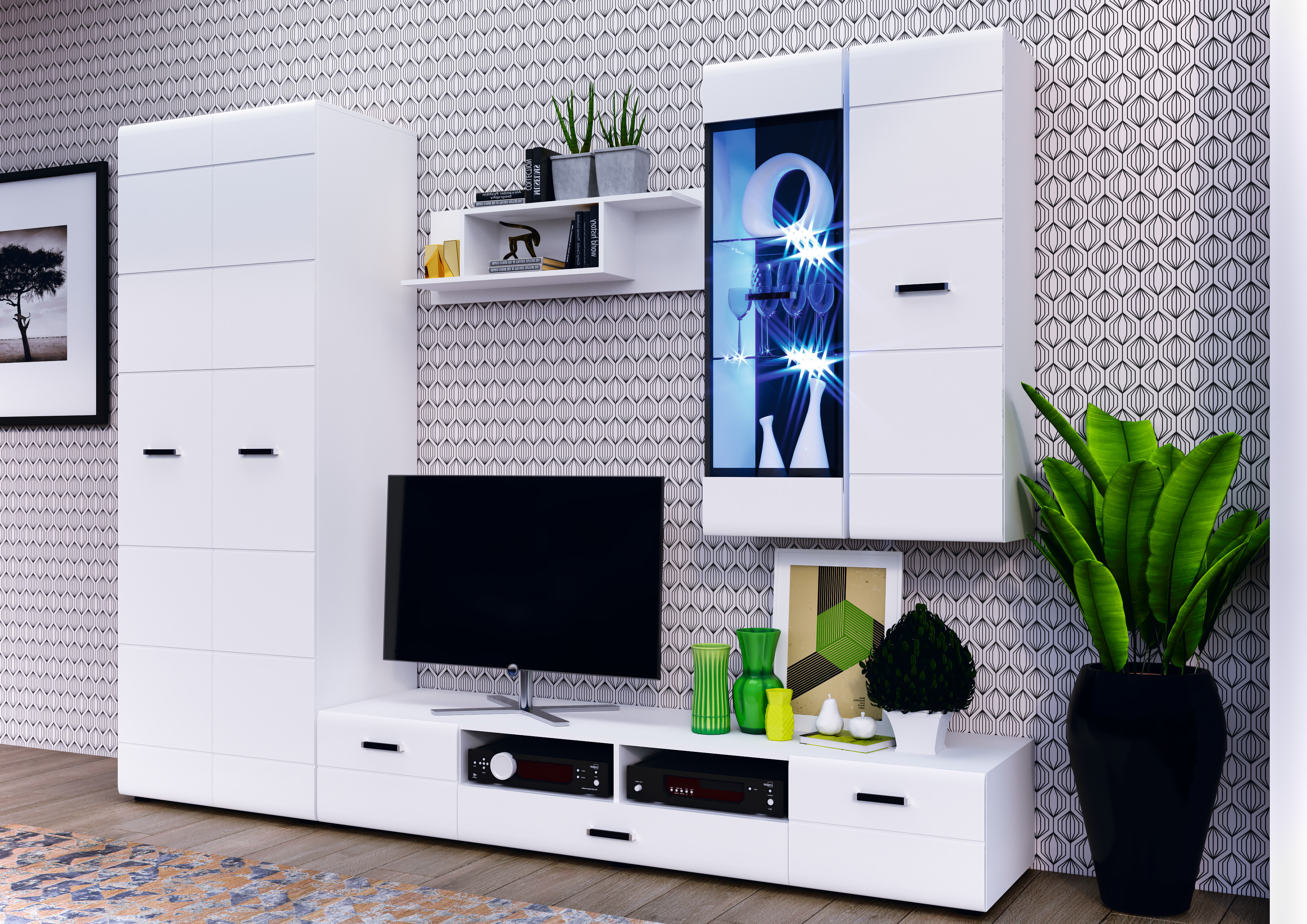 Шкаф двухстворчатый Нэнси New, Белый глянец холодный, Белый