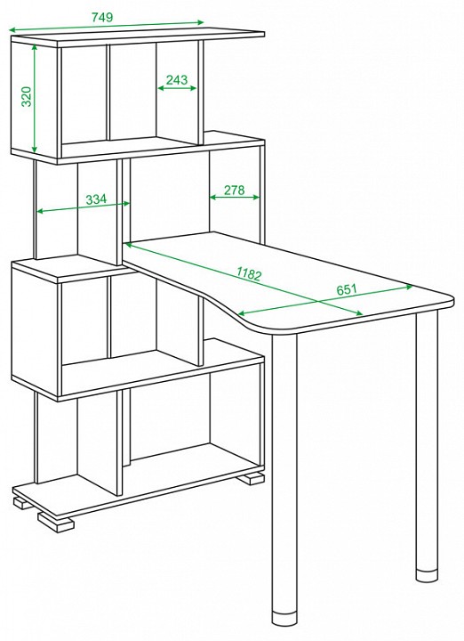 Стол компьютерный Домино СЛ-5-4СТ-2