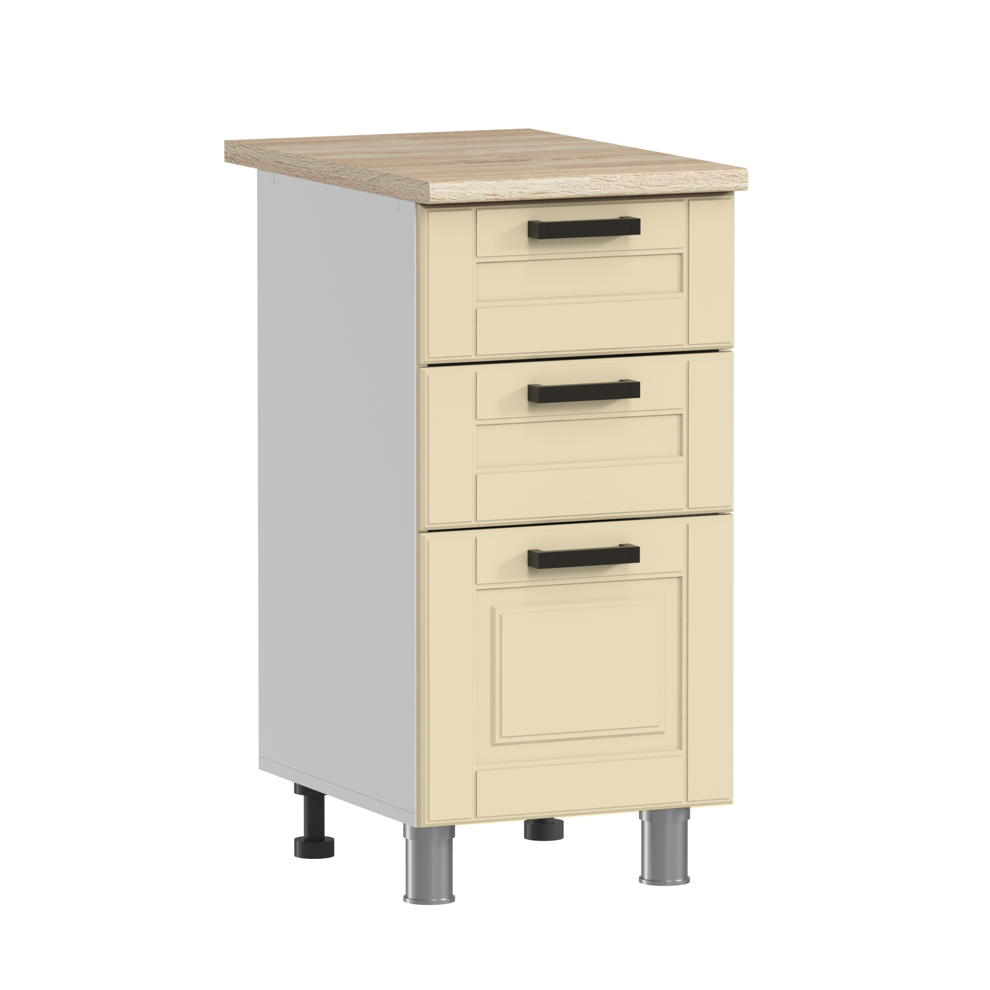 МК Аленушка 1 м с 3 ящ. Астра Крем,скоба черный,сонома