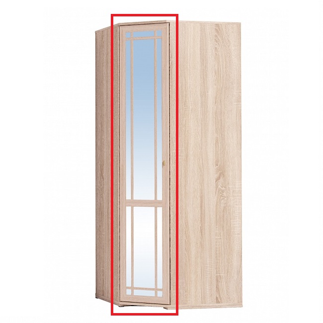Зеркальный фасад шкафа Sherlock 10, дуб сонома