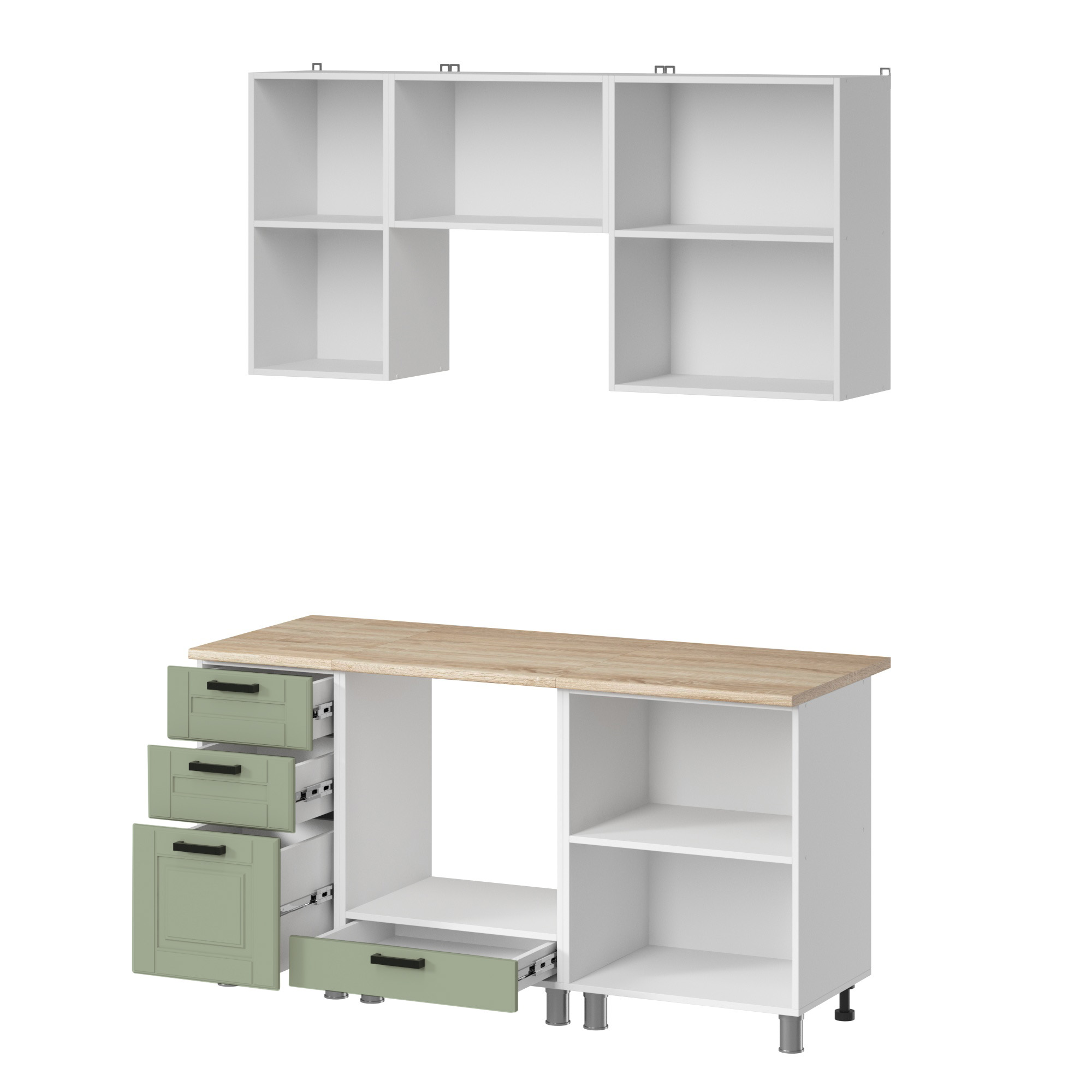 МК Аленушка 1,6м в.7 Астра Фисташка,скоба черный,сонома