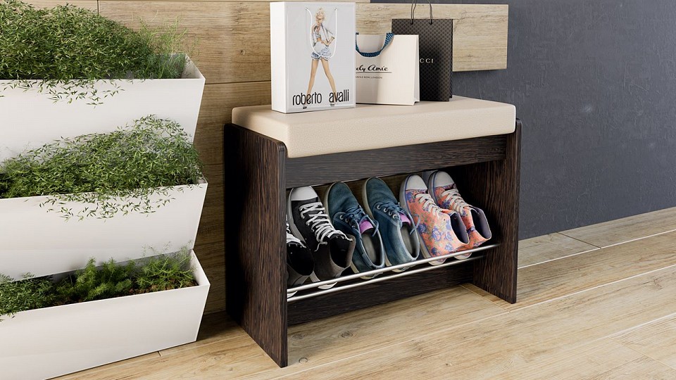 Банкетка-стеллаж для обуви Тайм