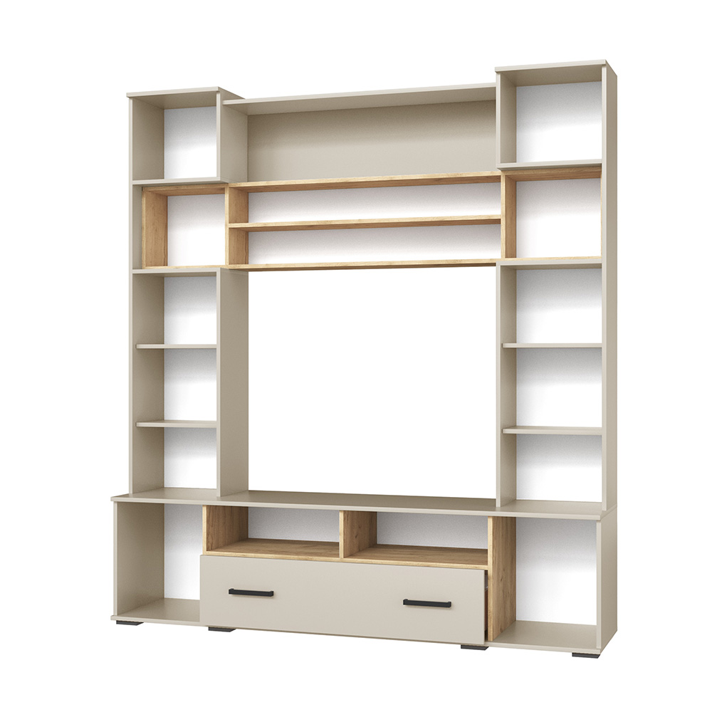 Стенка в гостиную Оскар-18 ОГЦС-1, Кашемир, Дуб крафт золотой