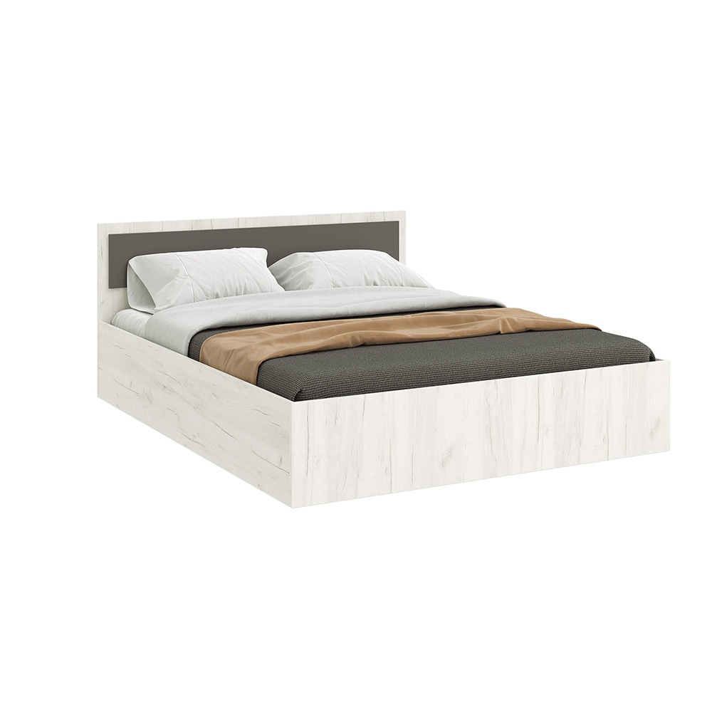 Кровать с подъемным механизмом Фиеста 1,4м, Графит, Дуб Крафт белый