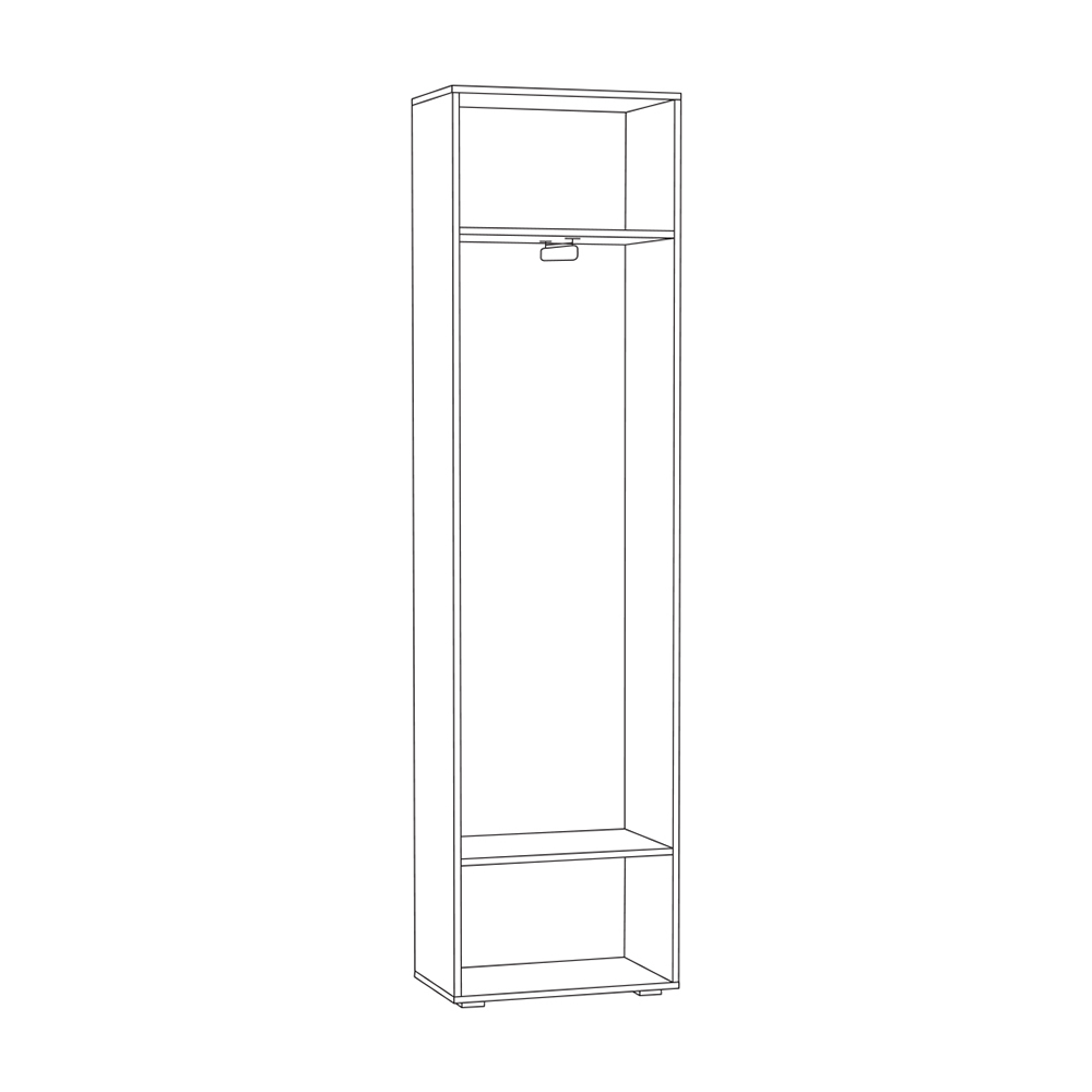 Шкаф для одежды Лайн 08.122, Дуб серый, Белый