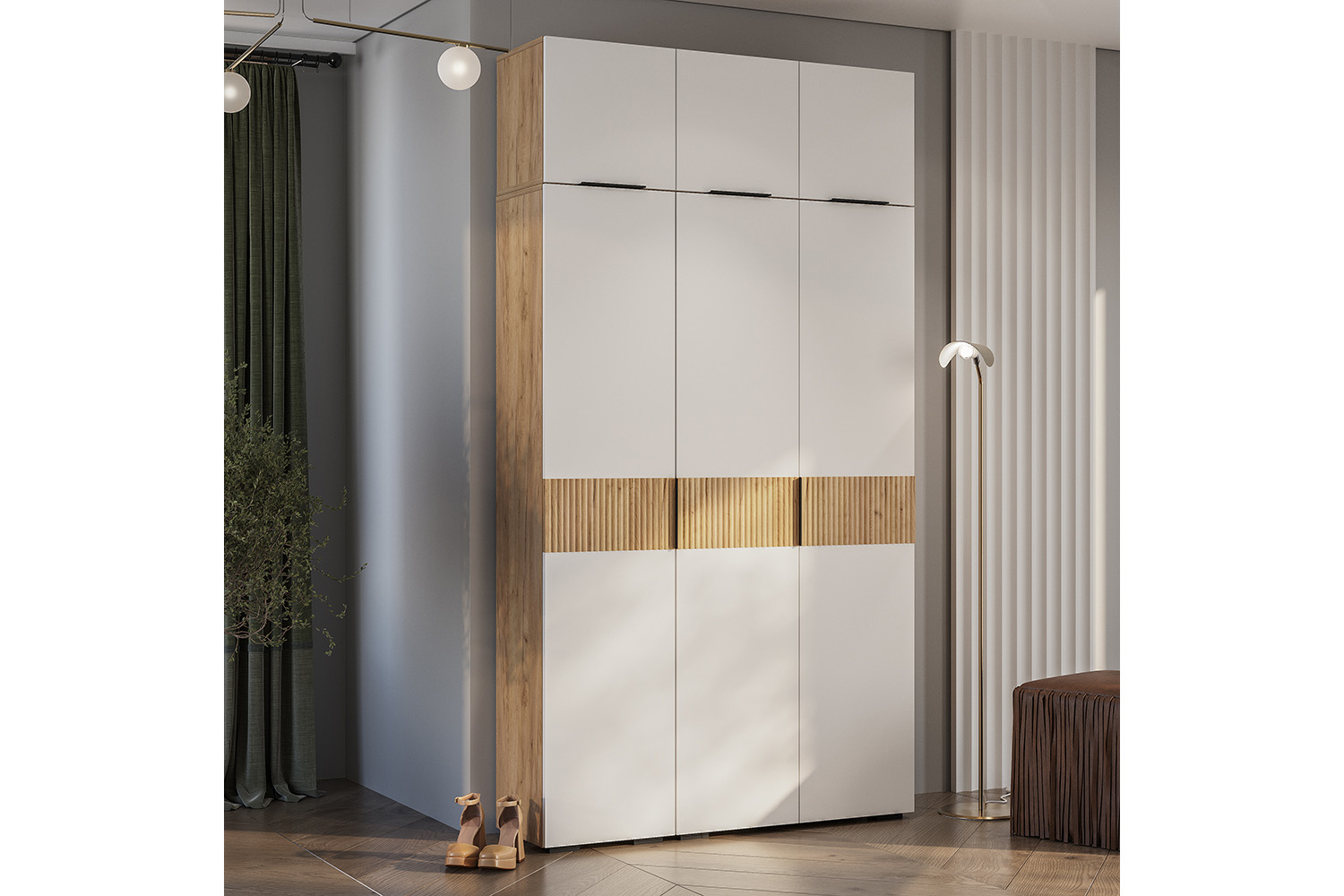 Шкаф навесной "Сандра" ШКН-03 Крафт/Белый