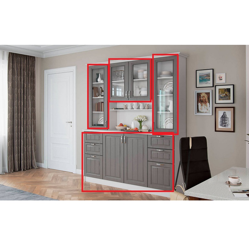 Фасад Буфет Прованс 016 , Клен серый