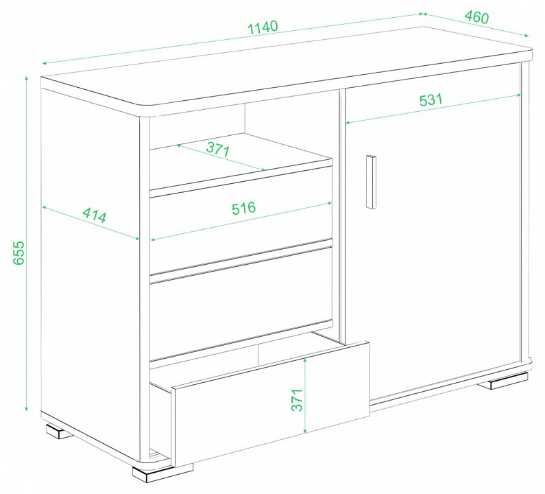 Тумба комбинированная Домино ТБ-45 Тумба комбинированная Домино ТБ-45