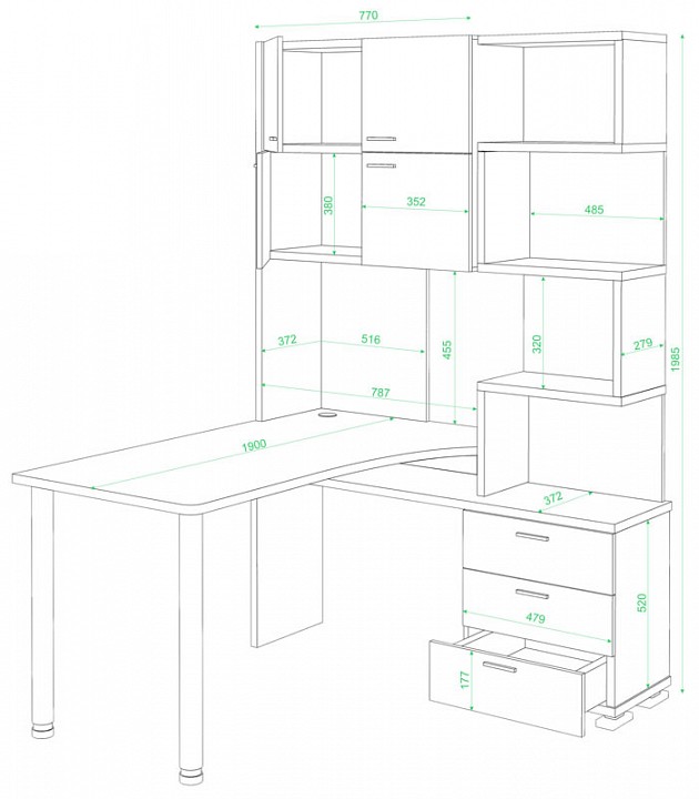 Стол компьютерный Домино нельсон СР-500М/190