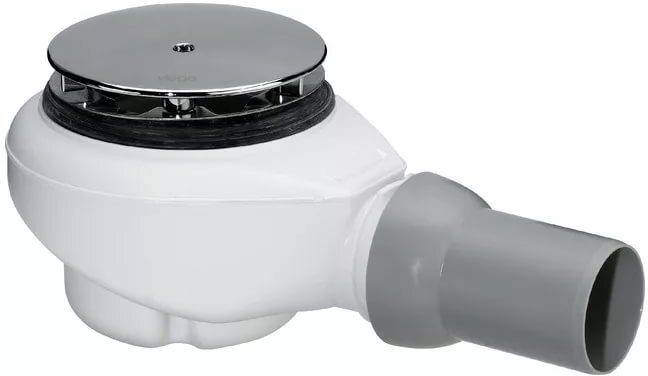 578916 Tempoplex Plus сифон для душевого поддона, для отверстия 90мм, 0,85 л/сек., горизонт. отвод, накладка хром