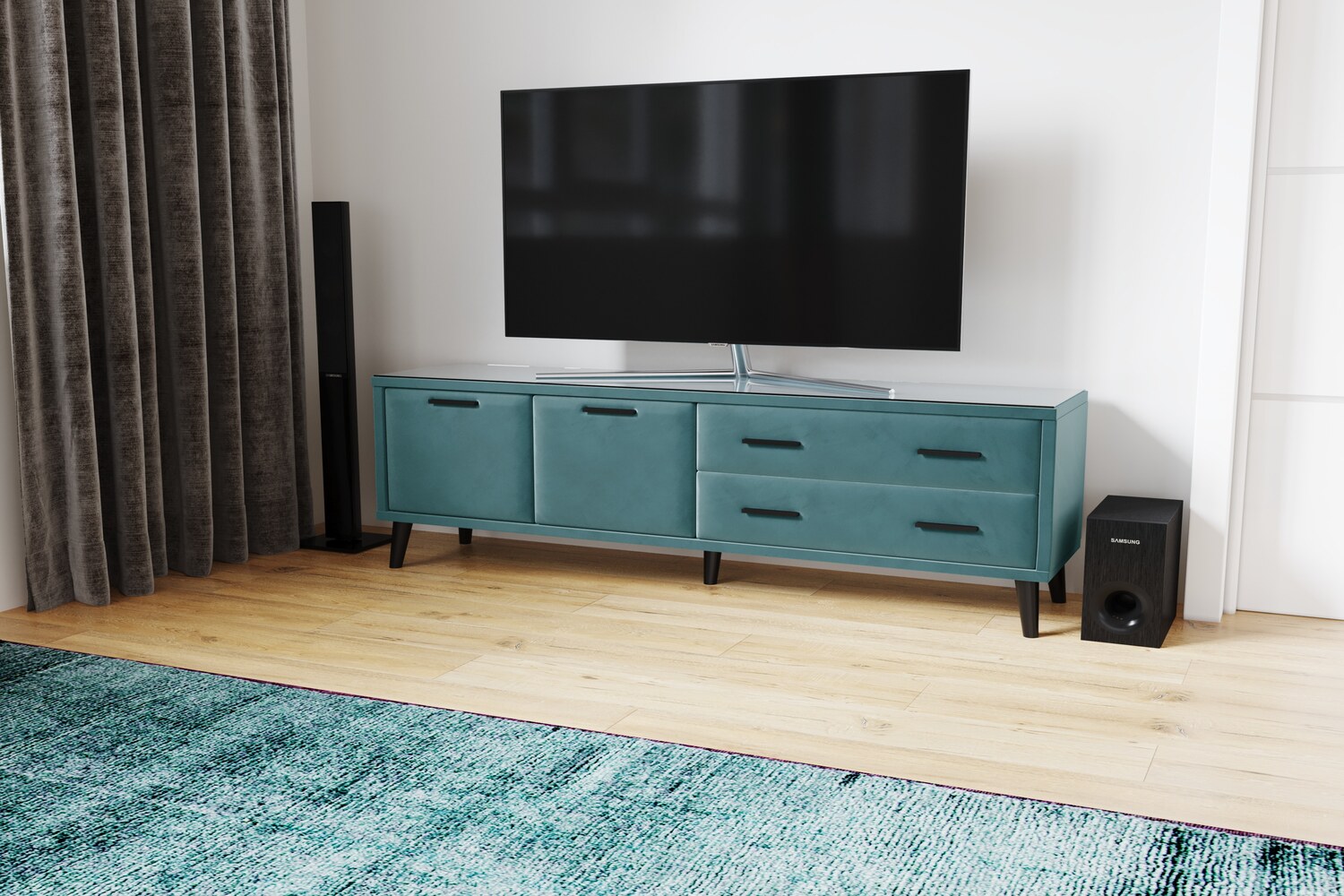 Тумба ТВ Виго 1,6, Бирюзовый Тумба ТВ Виго 1,6, Бирюзовый