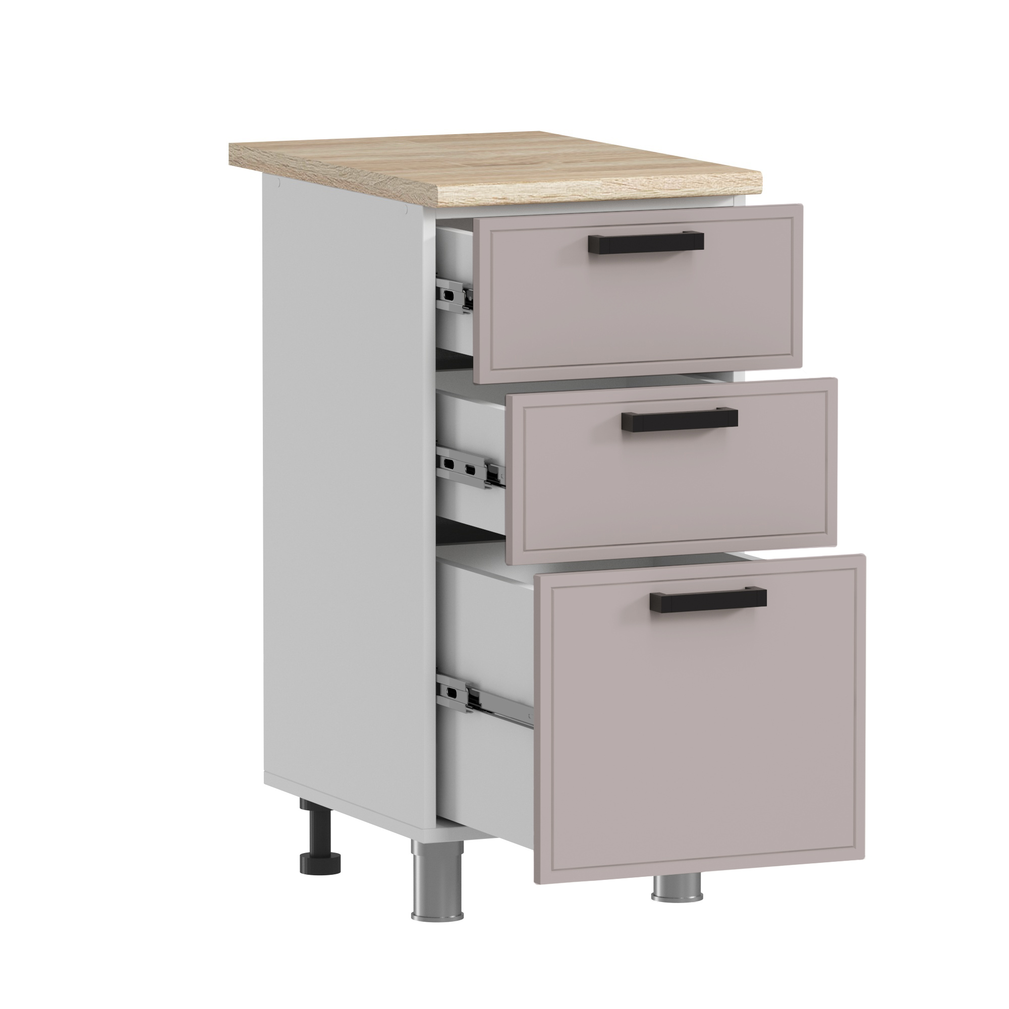 МК Аленушка Н3Я 400 Магнолия Кашемир,скоба черный (без столешницы)