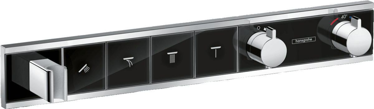 15357600 HG RainSelect термостатический смеситель для душа (внешняя часть) черный/хром 15357600 HG RainSelect термостатический смеситель для душа (внешняя часть) черный/хром