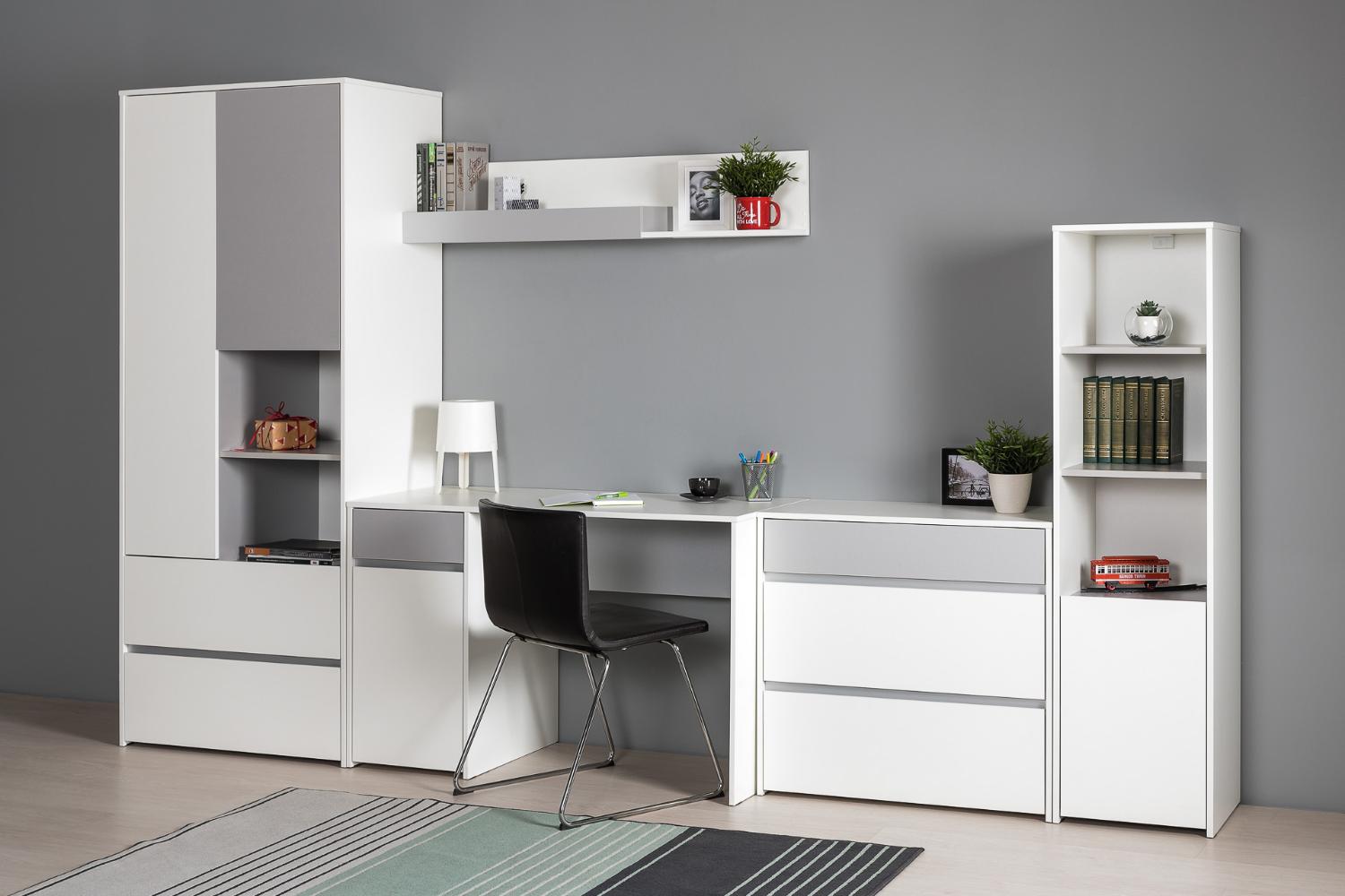 Торонто Стол 12.149 Белый PE шагрень, Стальной Серый