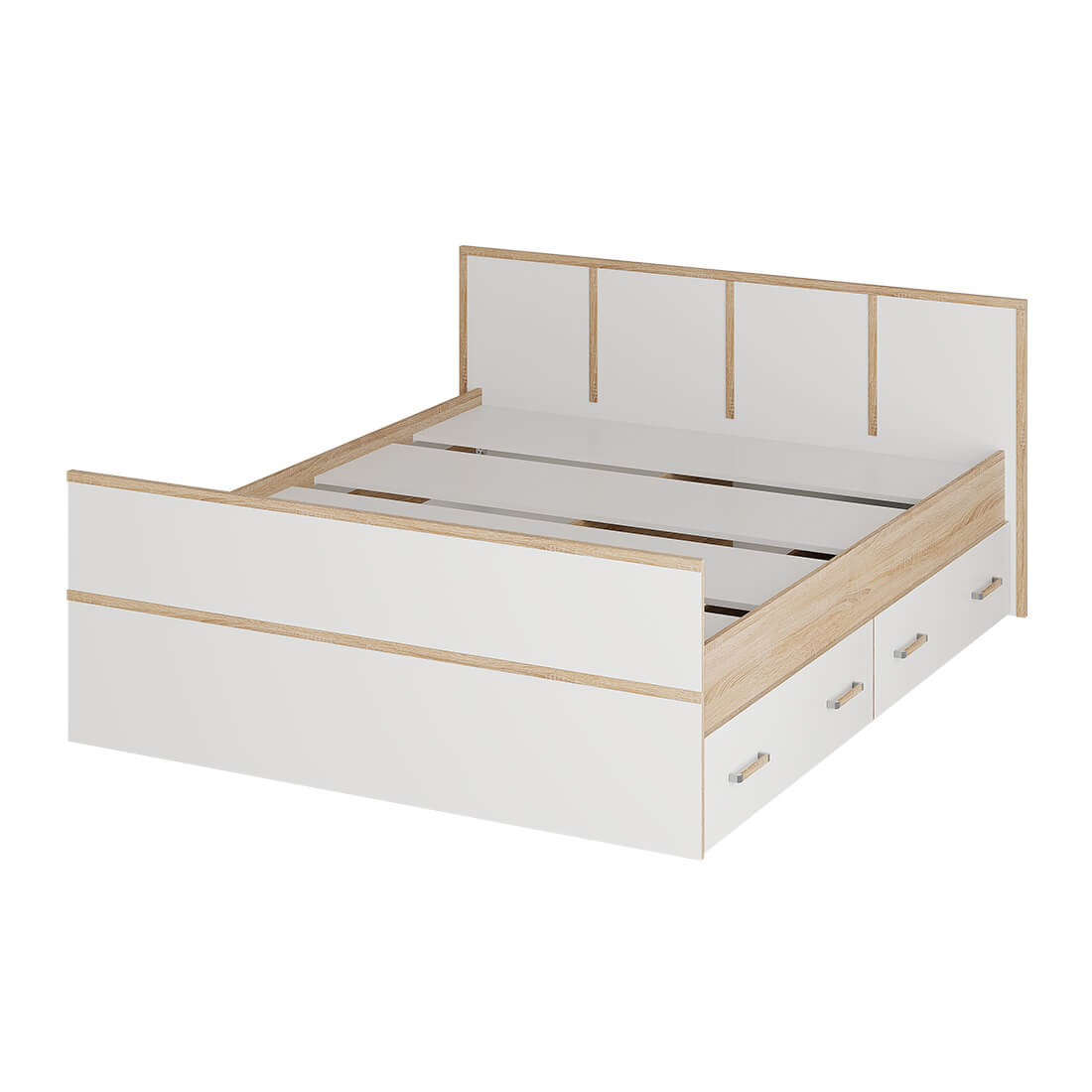 Кровать без основания 1,4 м "Сакура" дуб сонома/белый