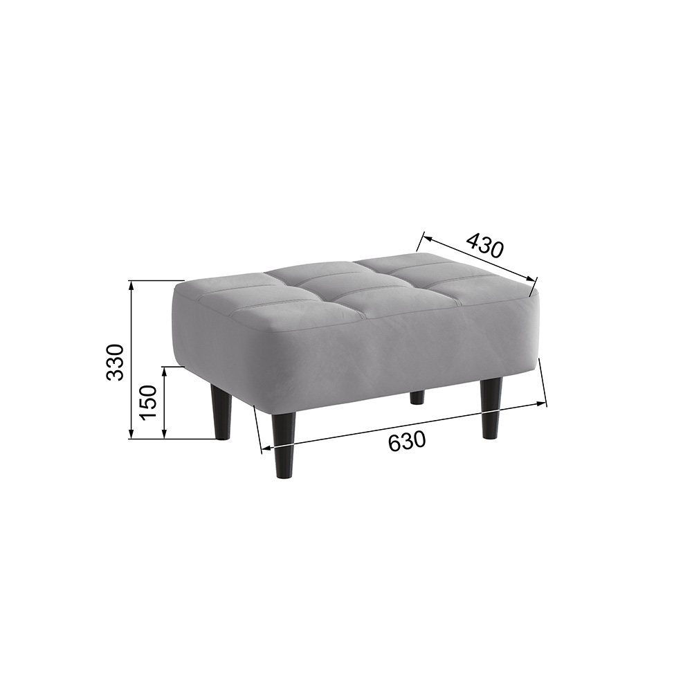 Пуф Корк, Светло-серый