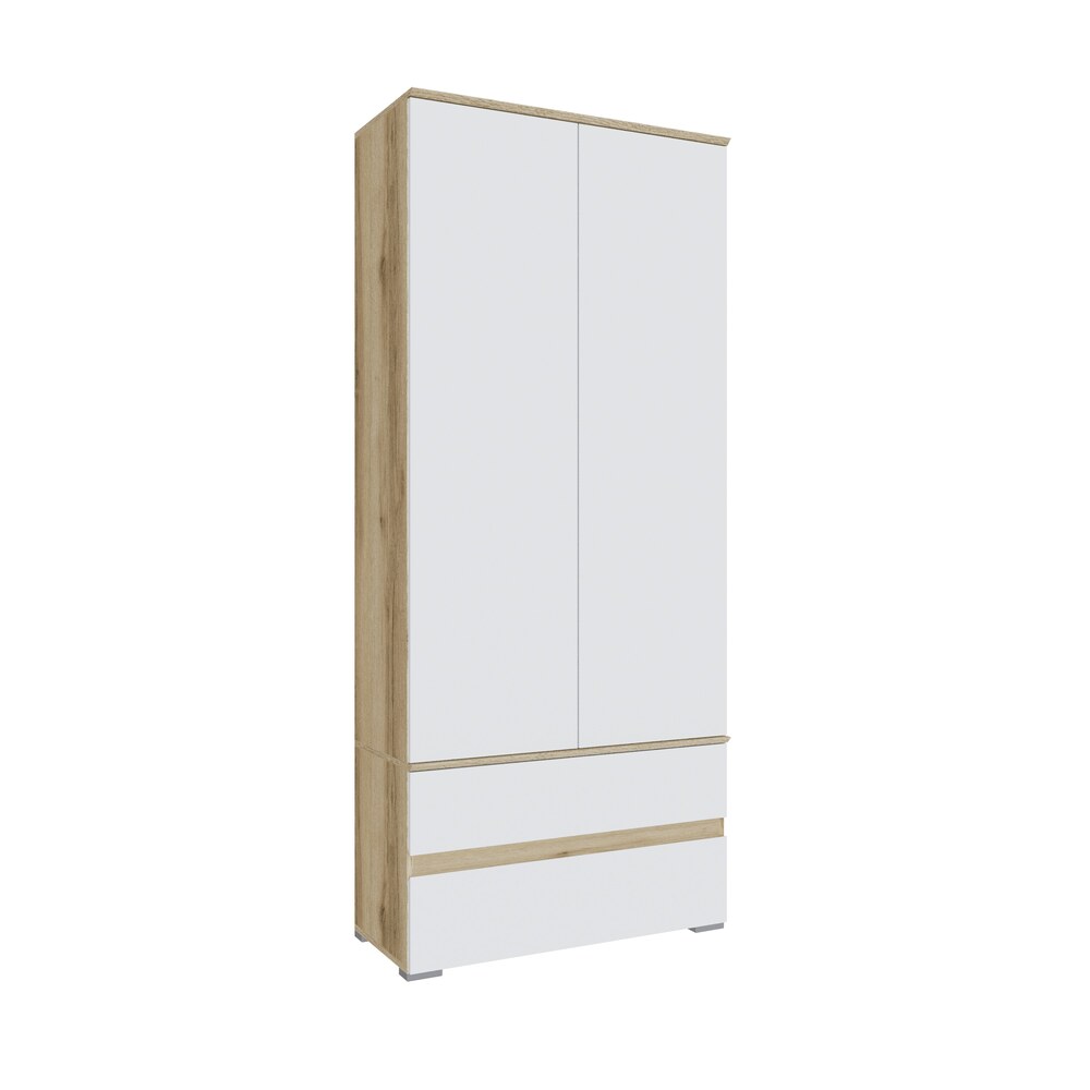 Шкаф для одежды и белья Плейона, Дуб Делано, Белый Шкаф для одежды и белья Плейона, Дуб Делано, Белый