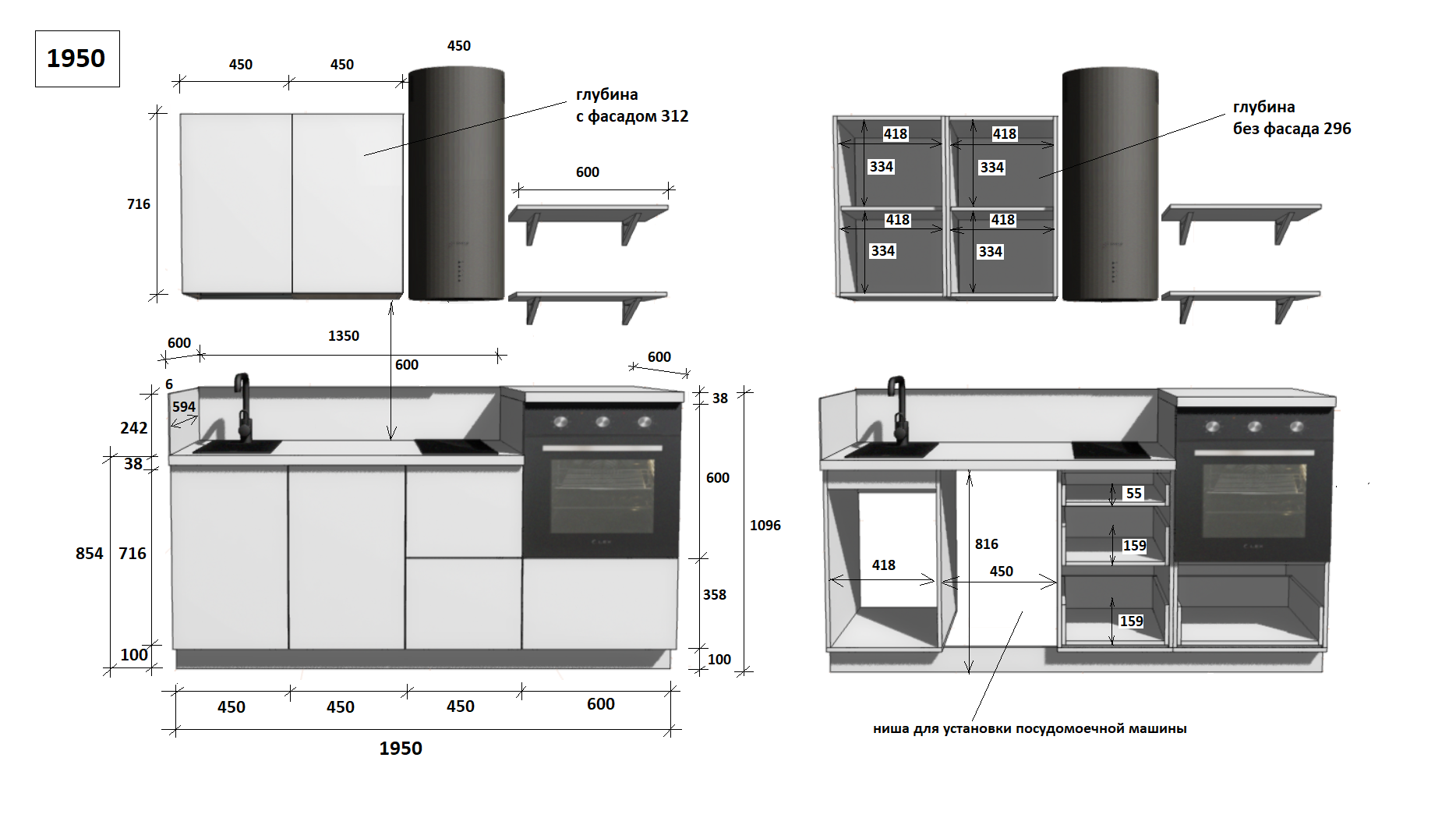 КГ 1950 ПВХ, Белый софт матовый Арника РМ в.2