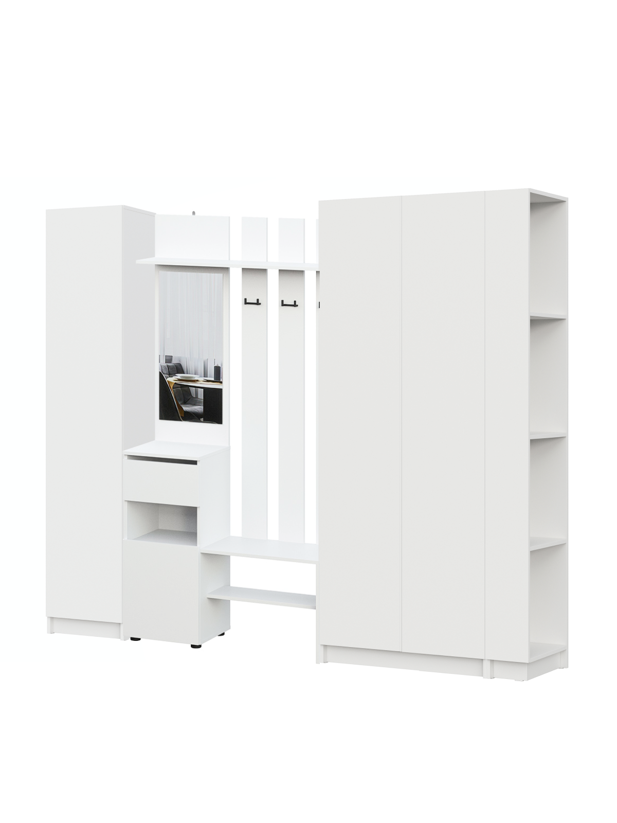 Прихожая Бали, Белый. Комплект 4