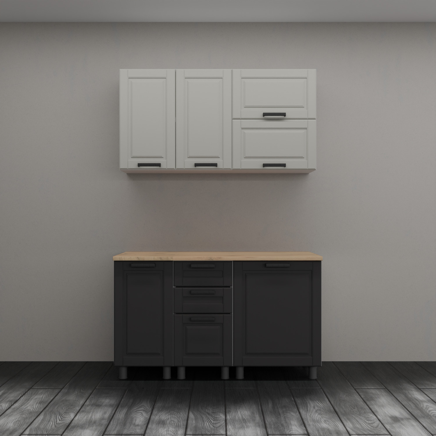 МК Аленушка Н 400 Астра Сталь,скоба черный (со столешницей)