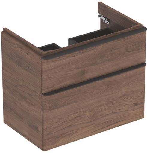 500.353.JR.1 Geberit Smyle Шкафчик под раковину с двумя выдвижными ящиками, для раковины 75 см, высота 61.7 см, цвет "пекан"