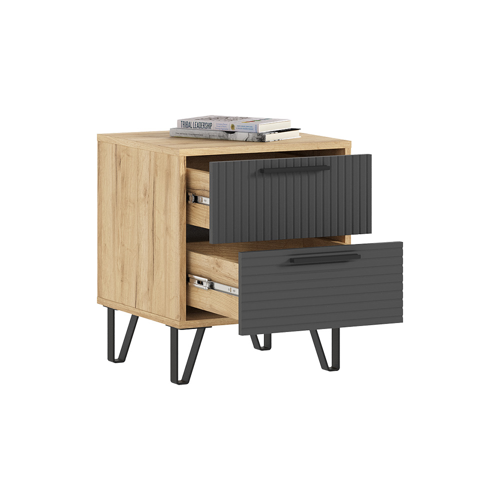 Тумбы Флэш (2 шт.), Браш Графит, Дуб Крафт