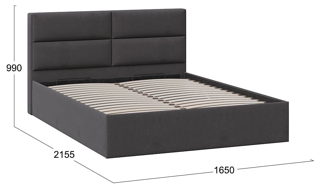 Кровать двуспальная Глосс с ПМ