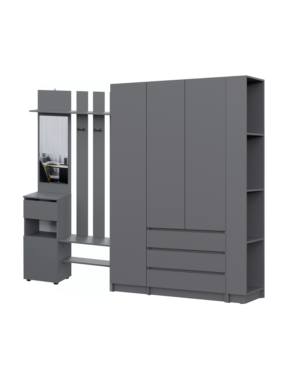 Прихожая Бали, Графит. Комплект 8