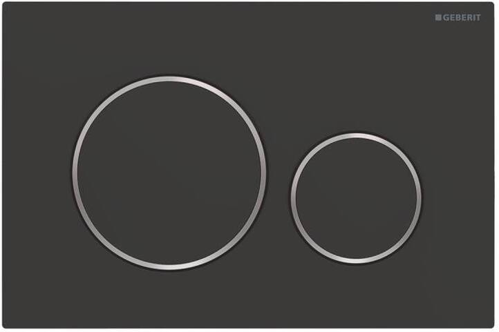 115.882.14.1 Клавиша смыва Sigma 20 NEW двойной смыв к 111.300/350/361/362/380/390/796 не оставляет отпечатков пальцев,черный мат/хр. глянц/черный мат