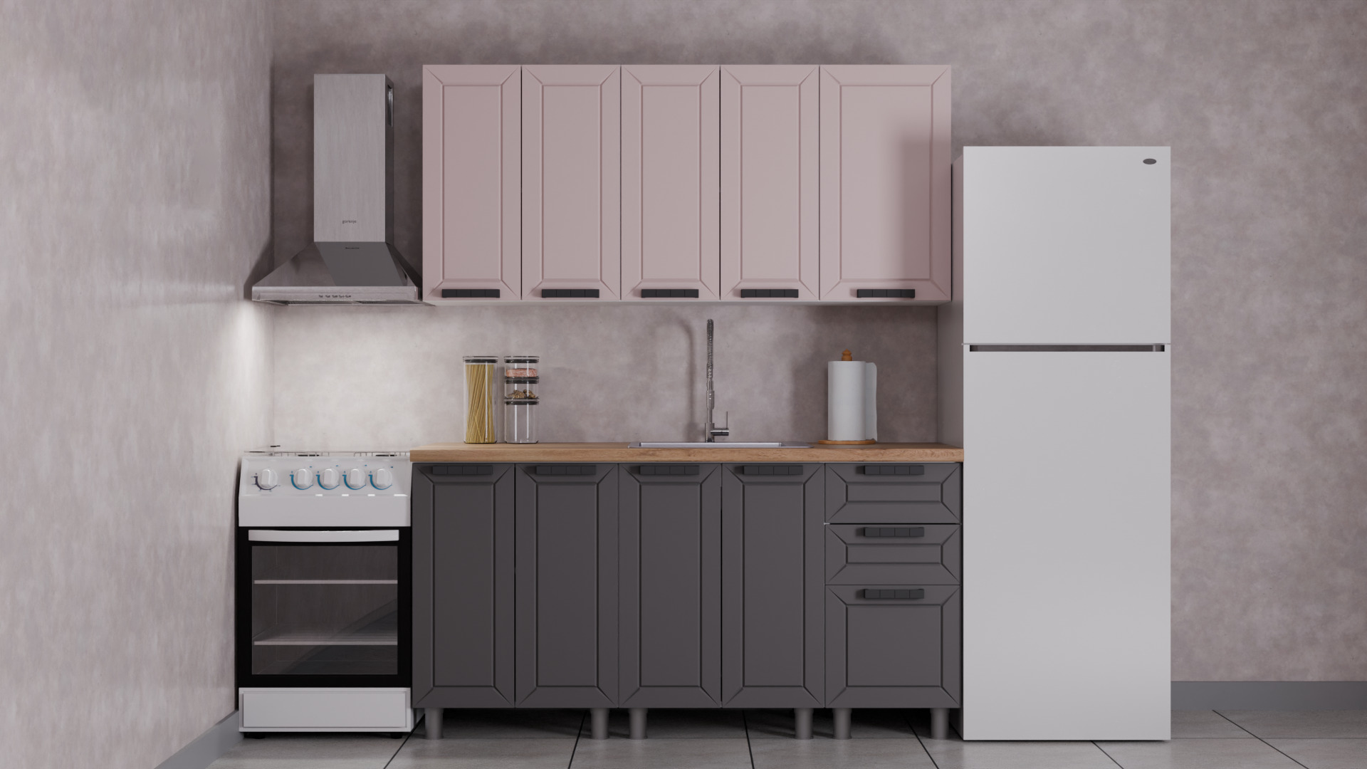 ГК Аленушка 1,6м  Лилия Кашемир/Сталь, черный (без столешницы)