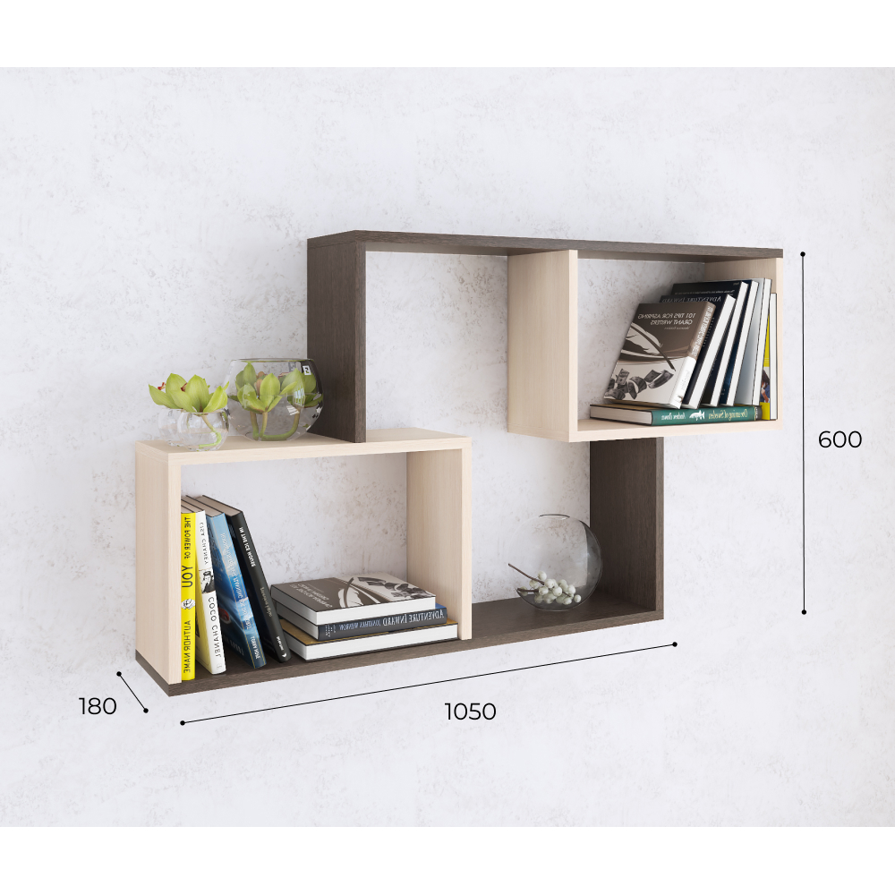 Полка навесная ПН-3, венге/дуб молочный