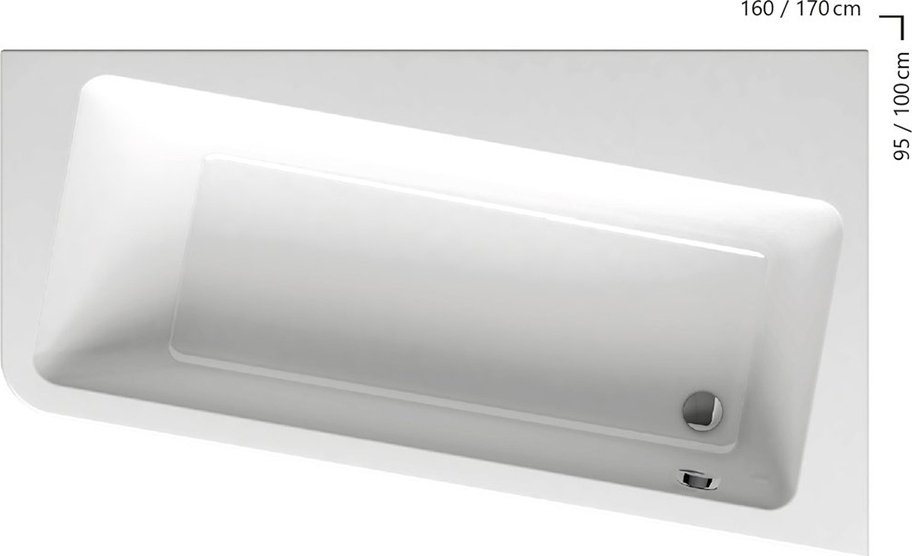 Ванна 10° 170х100 P белая